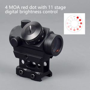 Tactical Romeo5 1x20mm RDS-25 Red Dot Sight Collimator Rifle Scope Sight With 1 inch Riser 20mm Rail Mount Hunting