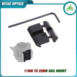 Adaptateur de lunette tactique Base de montage de 11 mm Dovetail à 20 mm Picatinny / Weaver Low Pro Snap-In Rail Adapter Rail Mount Hunting Rifle Ring Convertisseur
