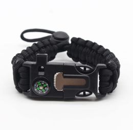 Tactische zelfverdediging Survival armbanden Outdoor Emergency Parachute Cord Emergency Rescue Bracelet Kit Euipment