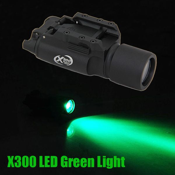 CNC tactique faisant SF X300 LED Ultra haut rendement lumière verte chasse 400 lumens léger Construction en alliage d'aluminium