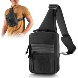 Tactische schouderborsttas Pistool Holster verborgen Carry Sling Crossbody Range Gun Convertible Backpack voor jacht op kamperen 240411