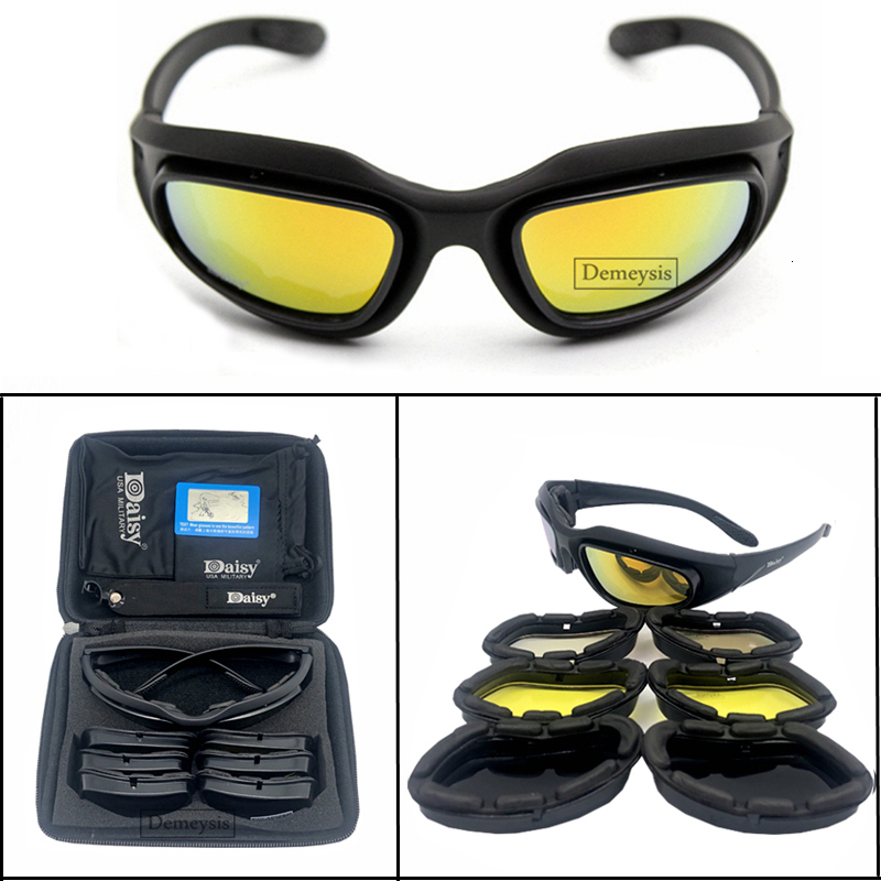 Tactische zonnebril Tactische gepolariseerde bril 4 lenzen Legerzonnebril met 4 lenzenset voor buitensport Motorrijden Wandelen Vissen Jagen 230905