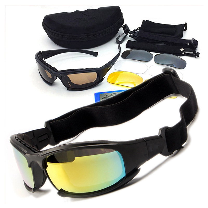 Tactische zonnebril Tactische X7 Gepolariseerde PC-bril Militaire jachtbril 4 lenzen Leger Schieten Wandelen Zonnebrillen Heren Winddichte brillen UV400 230905