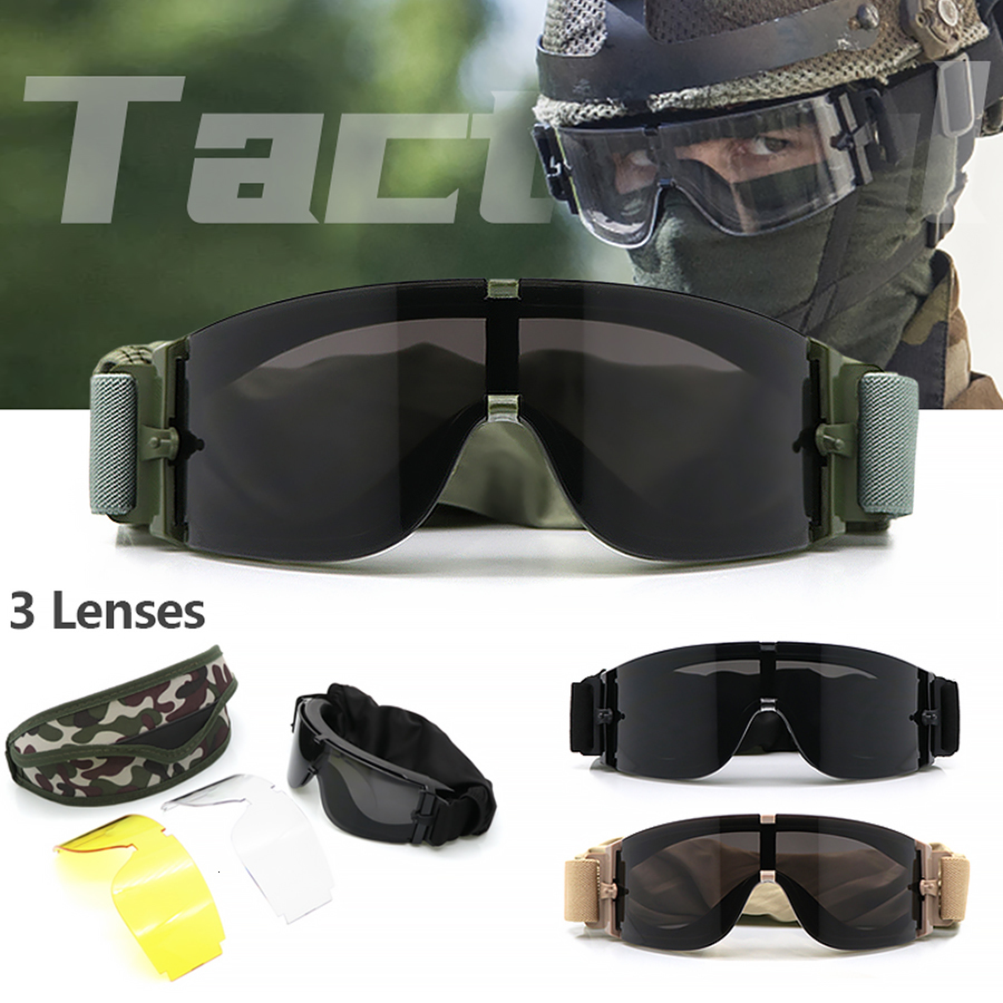 Taktiska solglasögon x800 explosionssäkra krigsspelglasögon Special Forces Tactical Glasses Bulletproof Shooting Goggles Anti-Wind och Sand Protective 230905
