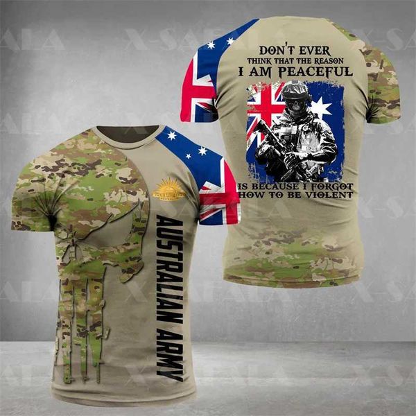 T-shirts tactiques T-shirt de l'armée australienne T-shirt Graphic Mens T-shirt Australian Veterans T-shirt Soldier Forest Camo T-shirt 240426