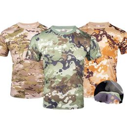 T-shirts tactiques chemises tactiques enfants séchage rapides à manches courtes camouflage garçons en plein air
