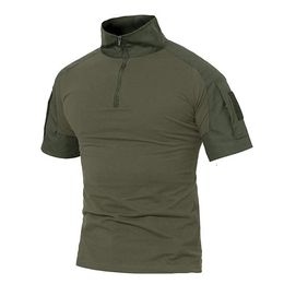 Camisetas tácticas Hombres Sport Outdoor Military Tee Dry Seco Camiseta de manga corta Senderismo Ejército de caza Combate Men Clothing Aprendible 240410