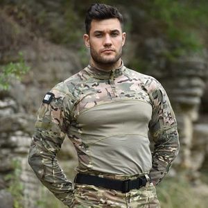 T-shirts tactiques pour hommes camouflage extérieur chemise tactique chemise militaire d'entraînement à vélo pour hommes