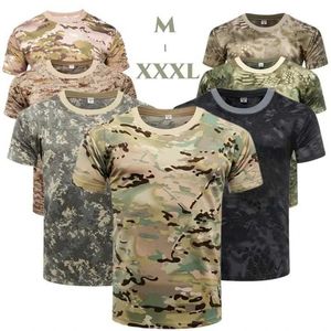 Tactische T-shirts Militaire camouflage Korte mouwen Heren Summer Quick Drying Sports T-shirt Outdoor Fitness Training Top Tactical T-shirt 240426