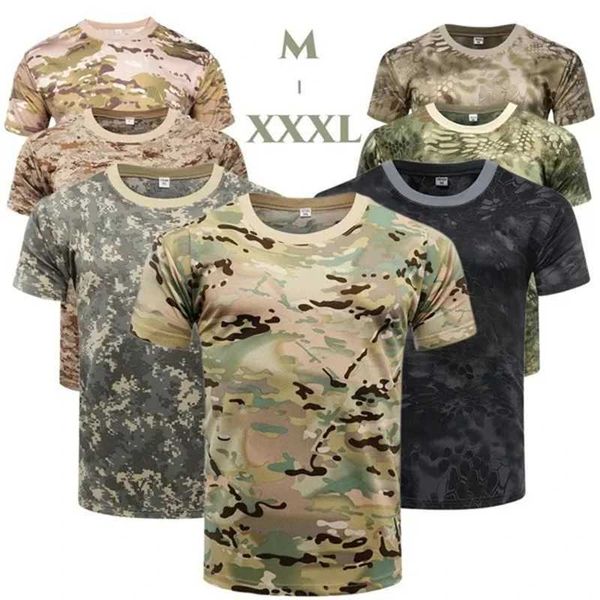 T-shirts tactiques Camouflage militaire Menti à manches courtes Summer Séchage rapide T-shirt extérieur T-shirt T-shirt tactique 240426