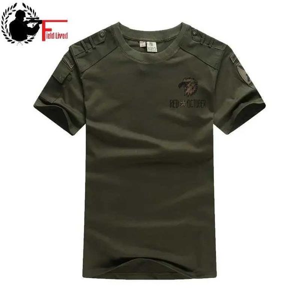T-shirts tactiques T-shirt de style militaire T-shirt à manches courtes T-shirt de combat Green T-shirt T-shirt T-shirt pour hommes décontractés 240426