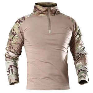 T-shirts tactiques T-shirt tactique militaire Mens de l'armée américaine Frog à manches longues T-shirt Camo Tactical Field Training Hunting 4xl Shirt Uniforme 240426
