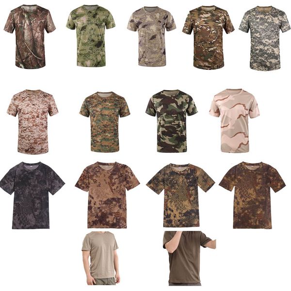 Tactique T-shirts En Plein Air Woodland Chasse Tir Chemise Bataille Robe Uniforme BDU Combat Vêtements Camouflage Chemise NO05-144