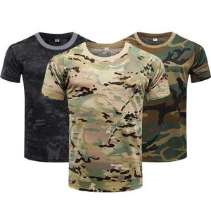 T-shirts tactiques Mentins d'été T-shirt de bataille de séchage rapide Jungle Military Desert Camouflage tactique à manches courtes et à manches durs en plein air Top 6xl 240426