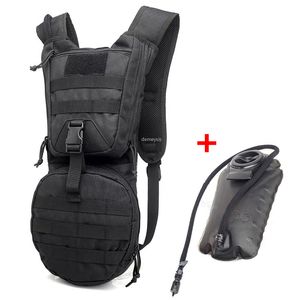 Tactical Training Kettle Backpack Durable Oxford Hydration Gear Outdoor Hiking Cycling Hydration Pouch bladder Bags 3L Military Sports Molle water packs