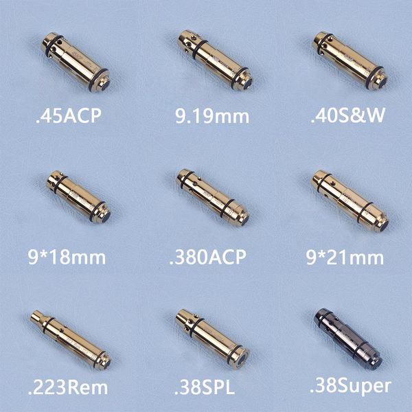 Bullette laser d'entraînement tactique 9 mm alésage à séchage à sec Caps instantanés .38SPL .380ACP .40 .45ACP BORESTRAU LASER DOT DE ROUGE
