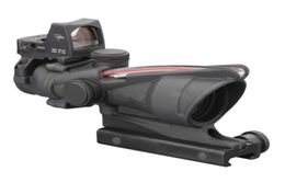 Tactische Trijicon -stijl 4x32 Echte vezelbron Duel verlichte zicht scope RMR Micro Acog -stijl geweerweergereet met micro -rode DOT9607229