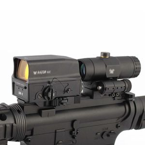 Tactische UH-1 Holografische Red Dot Hunting Rifle Scope en VMX-3T 3X Vergrootglas Combo met Schakelaar naar Side STS Mount Fit 20mm Rail