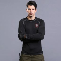 Sous-vêtements tactiques en plein air hommes collants d'entraînement élastiques solides sous-vêtements respirants à séchage rapide à manches longues T-shirts chemise supérieure Drop Deli Otrfk