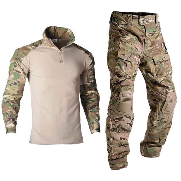 Uniforme tactique Multicam armée chemise de Combat uniforme pantalon tactique avec coussinets CS costume de Camouflage pour hommes vêtements de chasse équipement militaire
