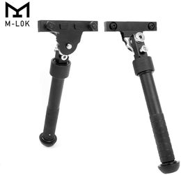 Táctico V8 M-LOK Bipod Side Mount Rail Direct Attach Plegable Ajustable 6.5-9 Pulgadas Split Bipod