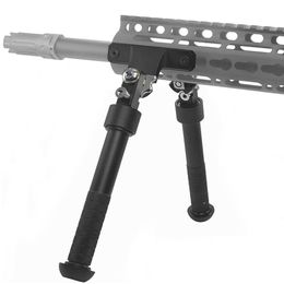 Soporte lateral para bípode de rifle táctico V8 ajustable para caza y tiro, base de montaje para guardamanos Mlok, conexión directa al riel M-lok de cuerpo dividido