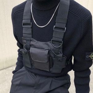 Gilet tactique en Nylon, plate-forme de poitrine, pochette, mode Hip Hop, harnais, talkie-walkie, radio, sac de taille pour Radio bidirectionnelle