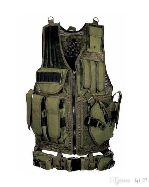 Chaleco táctico Camuflaje al aire libre Armadura corporal Ropa deportiva Chaleco de caza Chaleco Molle del ejército Negro4537722