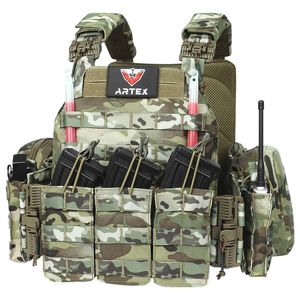 Tactisch vest met Triple Magazine Pouch 1000D Nylon Fabric Quick Release 6094K Hunting Airsoft Combat Accessories 240507