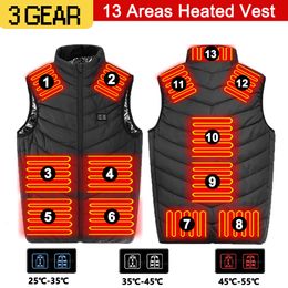 Chalecos tácticos 1713 zonas calentadas hombres mujeres Usb chaqueta calefacción ropa térmica caza invierno negro M-6XL 221203