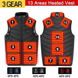 Tactische vesten 1713 Zones Verwarmde mannen Vrouwen USB Jacket Verwarming Thermische kleding Jacht Winter Zwart M-6XL 221203