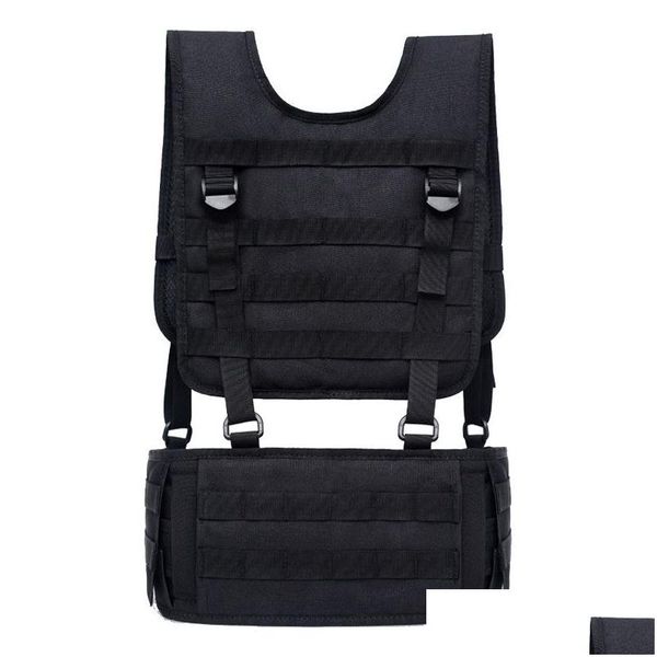 Gilets tactiques 2 en 1 chasse Molle gilet taille ceinture rembourrée avec harnais Paintball Airsoft plate-forme de poitrine entraînement en plein air Combat corps armure Ot64N