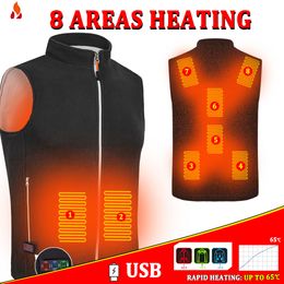 Gilets tactiques Gilets chauffants Hiver pêche en plein air USB Thermostatique 8 zone chauffante lavable sport alpinisme ski veste chauffante 221203