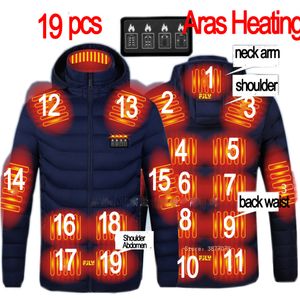 Chalecos tácticos Hombres 19 Áreas Chaqueta con calefacción USB Invierno Chaquetas de calefacción eléctrica al aire libre Sprots cálidos Abrigo térmico Ropa Chaqueta de algodón calentable 221109