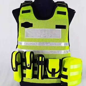 Gilets tactiques multifonctionnel noir doublure tactique gilet réfléchissant extérieur jaune respirant gilet de formation de protection 240315