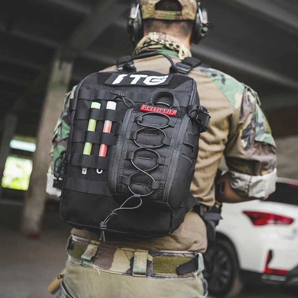 Chalecos tácticos OneTigris IFAK Cover Molle-Tactical Primeros auxilios Bolsas de administración médica Trauma Kit Bag EMT MED Mochila Cinturón D-Hook con rueda 240315