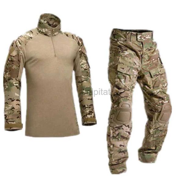 Chalecos tácticos Airsoft al aire libre Uniforme militar Camisa de paintball Traje de caza militar Camisa táctica Camisas de camuflaje Pantalones militares de carga Tela 240315