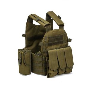 Tactische Vesten Outdoor Tactisch Vest Molle Heren Vest Kogelvrij Jachtbord Airsoft 6094 M4 Tijdschriftkoffer Militaire Uitrusting Groen Zwart Vest 240315