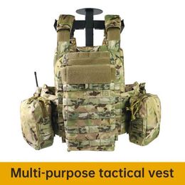 Tactische vesten plaathouder camouflage molle tassen voor lichte tijdschriften jagen op volledige bescherming vest tactische trainingsapparatuur oxford 240315