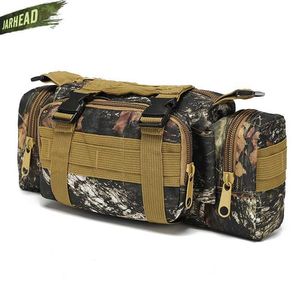 Bolsa de cintura táctica Multifuncional Bolsa de camuflaje al aire libre Paquete portátil Mensajero Camping Senderismo Pesca Aparejos Q0721