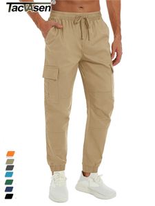 TACVASEN coton Cargo pantalon hommes décontracté multi-poches pantalon de travail taille élastique cordon Trekking randonnée pantalon de travail pantalon 240103