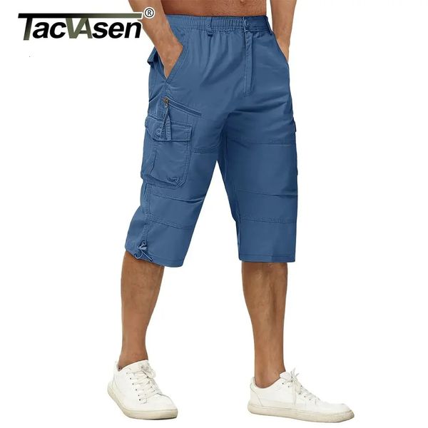 Tacvasen coton cargo short masque 34 Longueur du genou travail multi-poche pantalon de rason décontracté mâle 240403