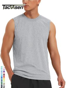 Tacvasen coton t-shirts sans manches pour hommes