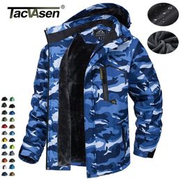 TACVASEN Fleecevoering Bergjassen Heren Wandeljassen Outdoor Afneembare jassen met capuchon Ski Snowboard Parka Winter Uitloper 240102