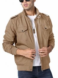 tacvasen Full Zip Retro Jacket avec fermeture éclair Pocket Mens Bomber Jacket Manteau Safari Cott Pilot Jacket Automne Casual Cargo Outwear 54Ko #