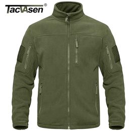 Tacvasen Full-ritssluiting Tactisch leger fleece jas militaire thermische warme werkjassen heren safari uitloper windjack 211103