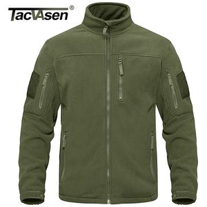 TACVASEN Full Zip Up Tactical Army Fleece Jacket Military Thermal Warm Work Coats Mens Safari Outwear Windbreaker 220727
