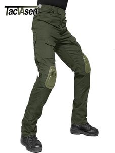 Tacvasen Men pantalones militares con rodillas Airsoft Pantalones de carga tácticos del ejército Pantalones de combate Pantalones Pintball