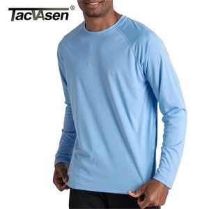 TACVASEN T-shirts de protection solaire pour hommes été UPF 50+ à manches longues Performance séchage rapide respirant randonnée poissons T-shirts résistant aux UV 220323