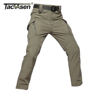 TACVASEN Hommes Softshell Pantalons d'hiver Pantalons tactiques militaires Hommes Hunt Fleece Cargo Pantalon Mâle Pantalon de combat imperméable LJ201104